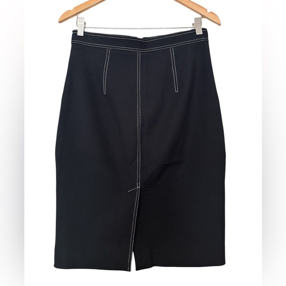 Diane Von Furstenberg Black Pencil Skirt with Front Zipper - Picture 3 of 10